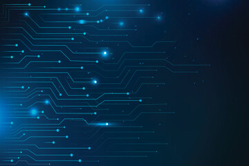 Blue futuristic networking technology vector