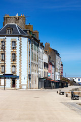 Fototapeta na wymiar Douarnenez. Front de mer au port du Rosmeur, Finistère, Bretagne 