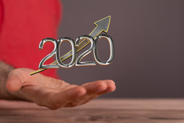 business year 2020 up goals and  success illustration
