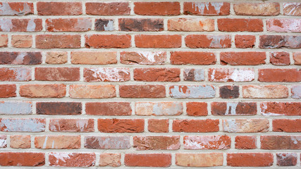 old red brick wall as background or texture