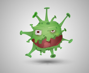 vector coronavirus in cartoon style on a light background