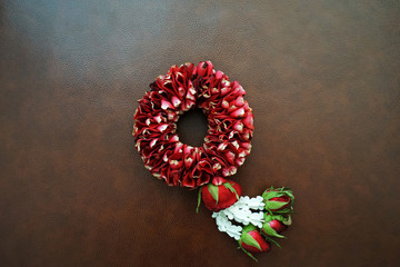 Close up Thai traditional style flower garland