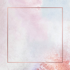 Square copper frame on pastel background vector