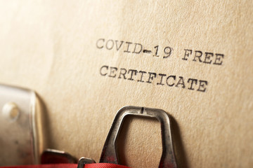 Covid-19 free certificate