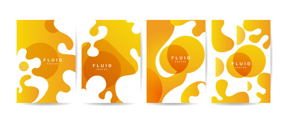 Creative fluid style poster or flyer set. Perfect for party, banner, cover, print, promotion, sale, greeting, ad, web, page, header, landing, social media.