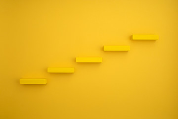 stairs made of yellow domino blocks