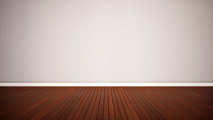 Concept or conceptual vintage or grungy brown background of natural wood or wooden old texture floor and concrete wall for contrast. A 3d illustration metaphor for time, material, solitude or rust