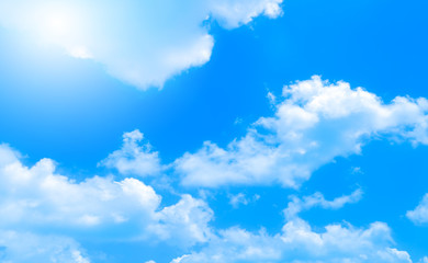 Naklejka na ściany i meble blue sky with beautiful natural white clouds 