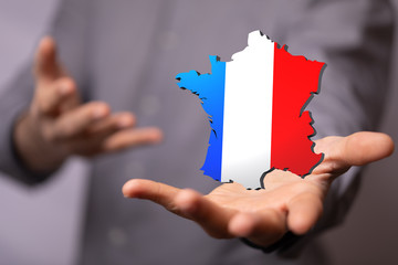 3d Digital France map country illustration