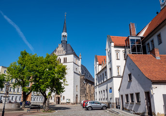 Stadtkirche in Eisenberg Thüringen  - obrazy, fototapety, plakaty