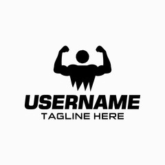 Fitness logo design with muscular body symbols.
