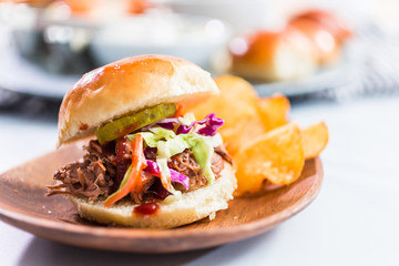 BBQ pulled pork sandwich