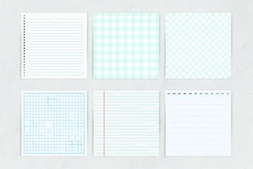 Blue note paper collection vector