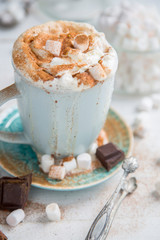 Hot chocolate with marsmallow candies