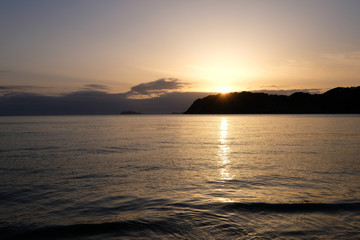 逗子海岸からの夕日