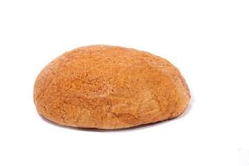 Fototapeta na wymiar roll of gray rye bread, closeup, isolate. 