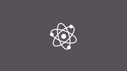Fototapeta premium New white atom icon on gray background,science icons