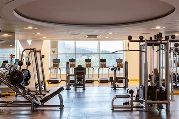 Foto op Plexiglas Fitness Fitness Center, gym interior background