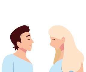 Man and woman feeling sick vector design