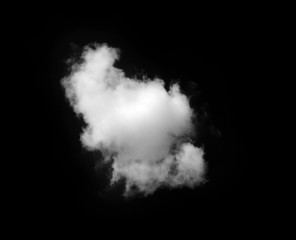 white Clouds on black background.