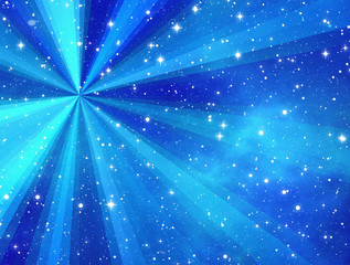 sun rays with small many light stars