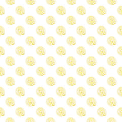 Lemon pattern. Hand drawn watercolor lemons on white backdrop. Seamless background.
