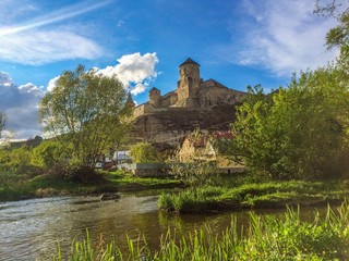 Fototapeta na wymiar Canyon River Smotrich near Kamenetz-Podolsk fortress. Castle