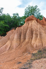 Sandstone that has been naturally eroded makes various shapes, Phrae Province, Thailand, Geology