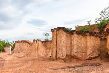 Sandstone that has been naturally eroded makes various shapes, Phrae Province, Thailand, Geology