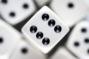 Dice on a black background.