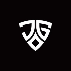 JG monogram logo with modern shield style design template