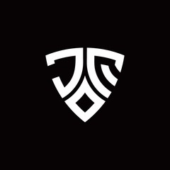 JQ monogram logo with modern shield style design template