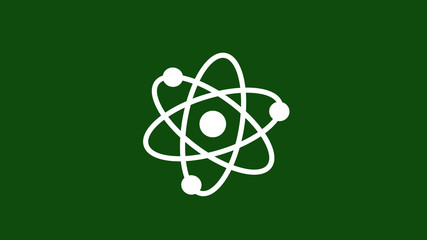 Atom icon on green dark background,Best atom icon