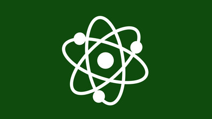 Atom icon on green dark background,Best atom icon