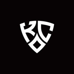 KC monogram logo with modern shield style design template