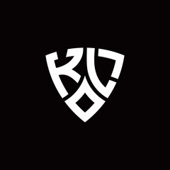 Naklejka premium KL monogram logo with modern shield style design template