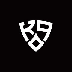 KP monogram logo with modern shield style design template