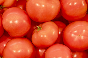 Red tomato background close up