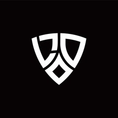 LD monogram logo with modern shield style design template