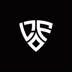 Naklejka premium LF monogram logo with modern shield style design template