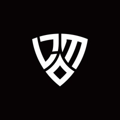 Naklejka premium LM monogram logo with modern shield style design template