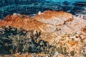 Amazing natural geological formation - Grand Canyon in Arizona, Southern Rim.