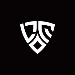 LQ monogram logo with modern shield style design template