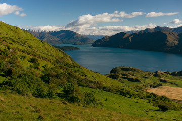 The view of beautiful Wanaka hiking up Roy's Peak 