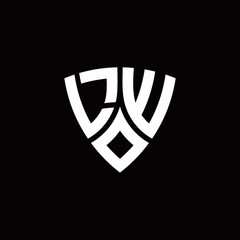 LW monogram logo with modern shield style design template