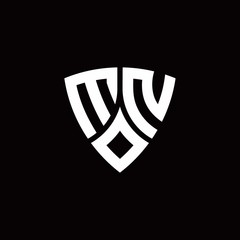 MN monogram logo with modern shield style design template