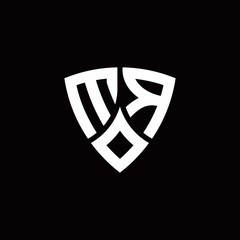 MR monogram logo with modern shield style design template
