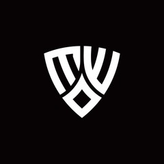 MW monogram logo with modern shield style design template