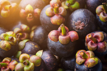 Fresh ripe mangosteen fruits, Tropical fruit