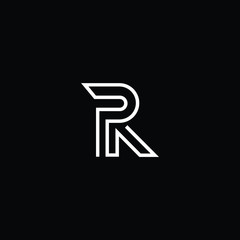  Professional Innovative Initial RP logo PR logo. Letter R RR Minimal elegant Monogram. Premium Business Artistic Alphabet symbol and sign